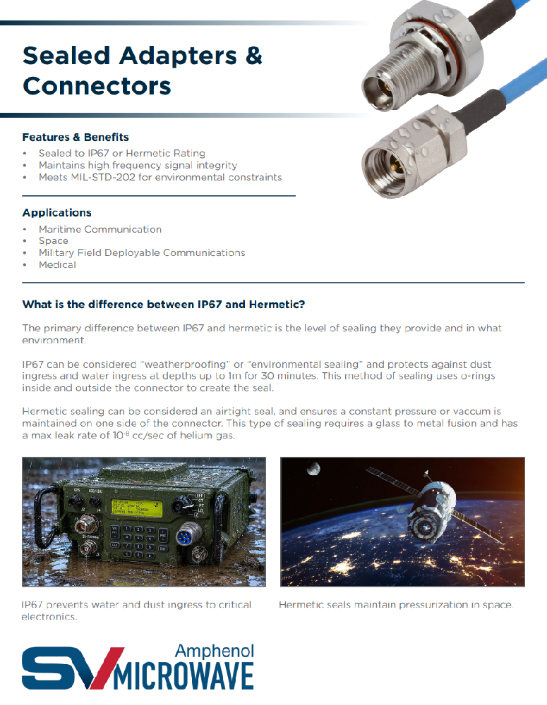 Sealed Adapters and Connectors